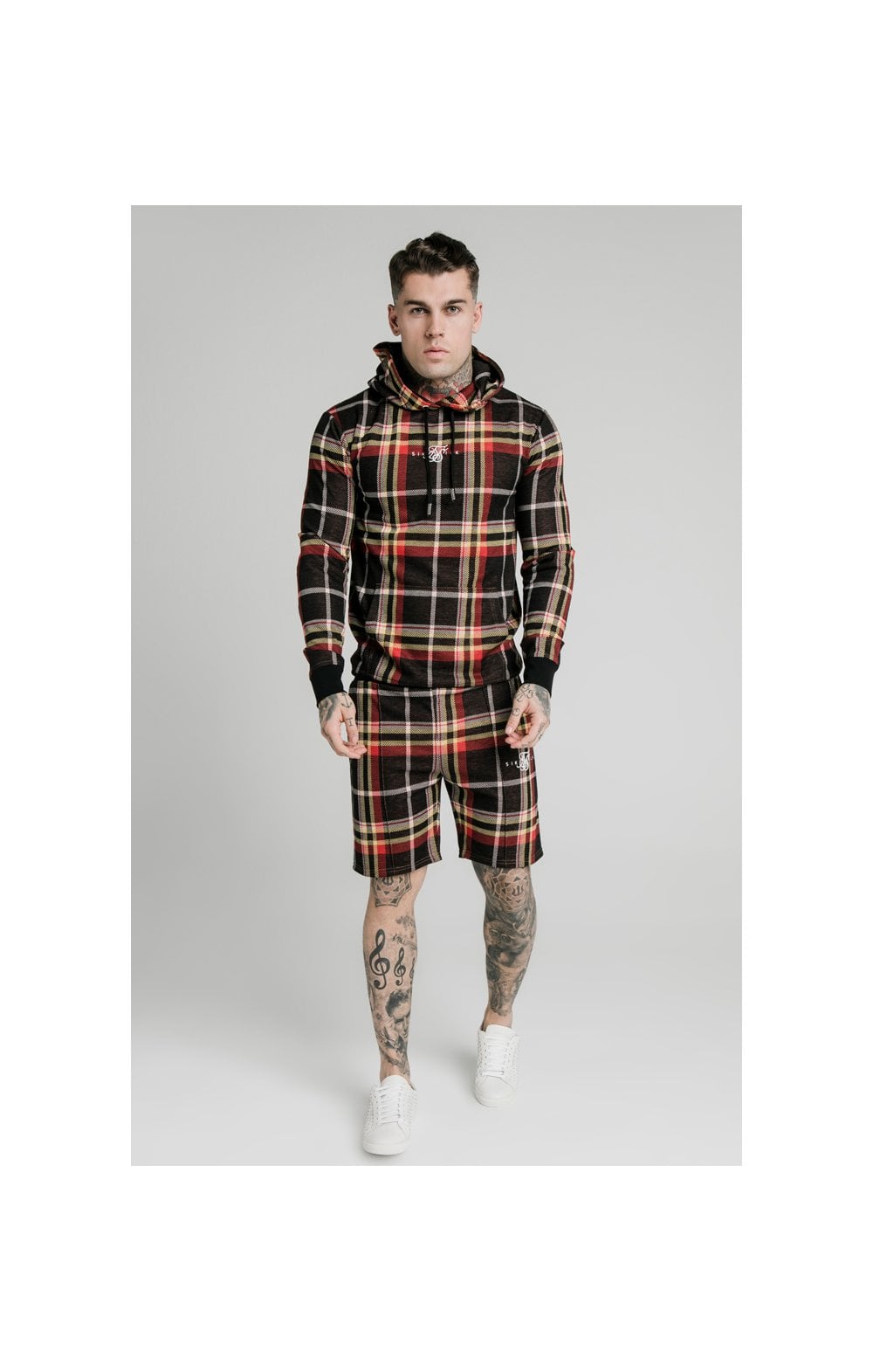 SikSilk Smart Overhead Hoodie - Multi Grain Check (2)