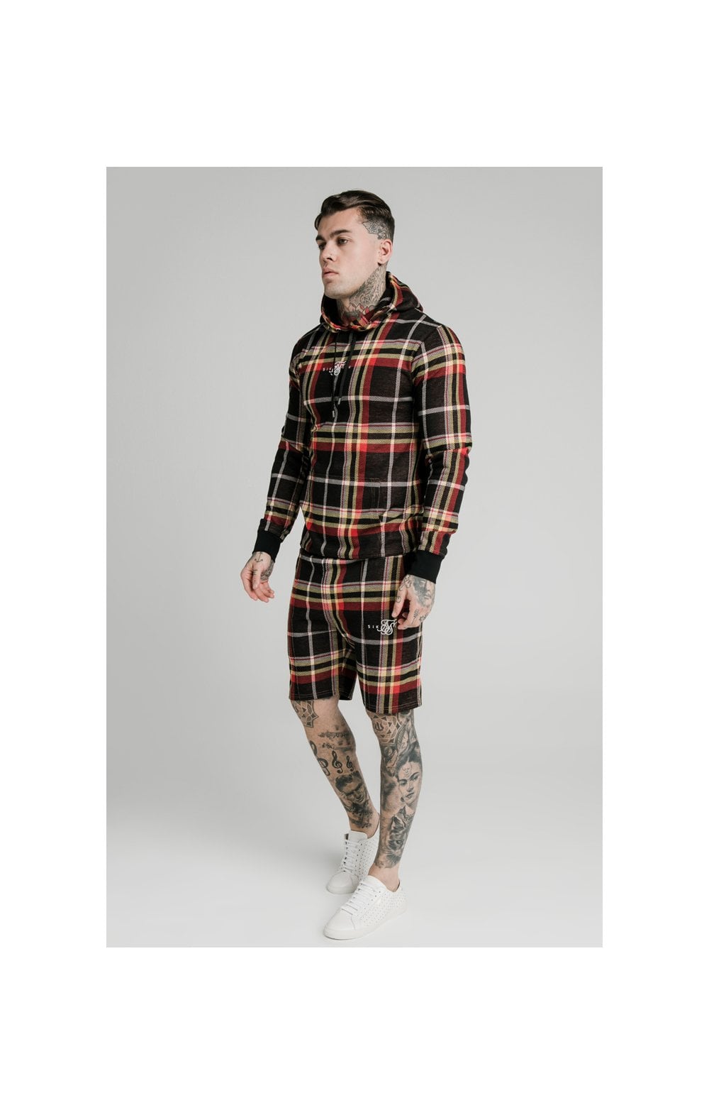 SikSilk Smart Overhead Hoodie - Multi Grain Check (3)