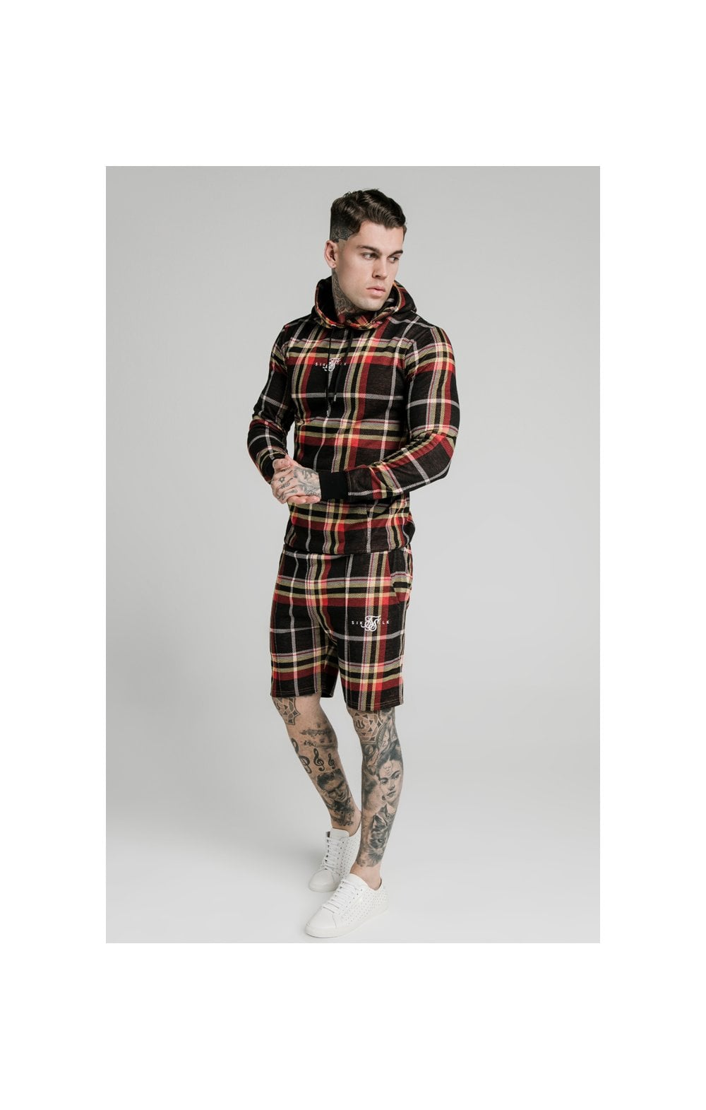 SikSilk Smart Overhead Hoodie - Multi Grain Check (4)