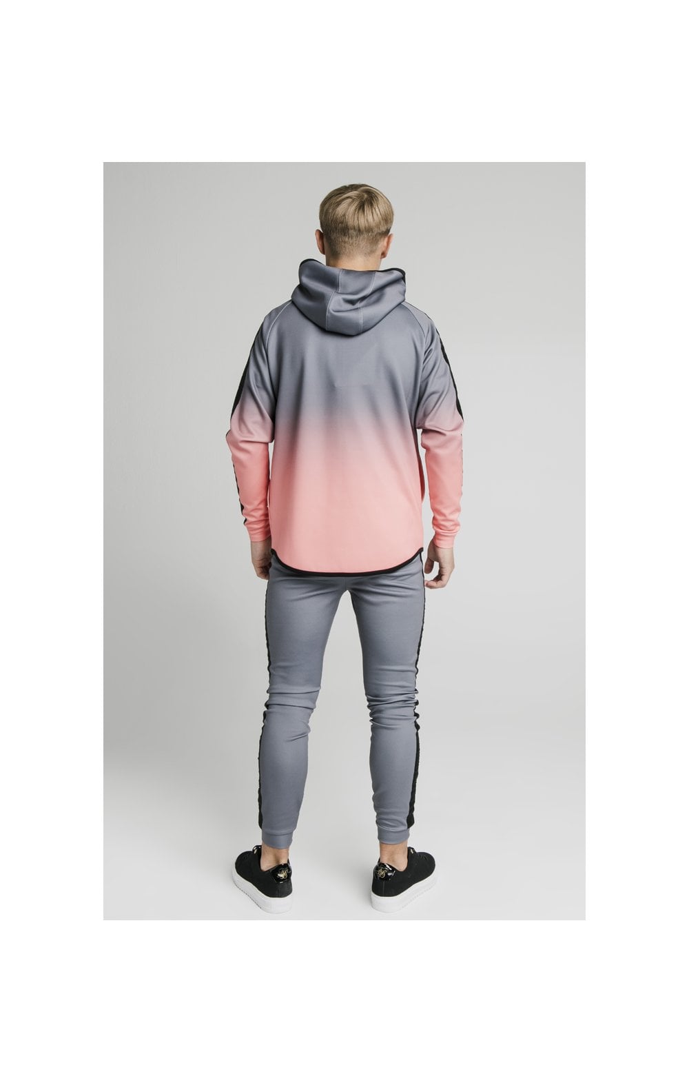 Illusive London Athlete Zip Through Fade Hoodie - Grey & Peach (5)