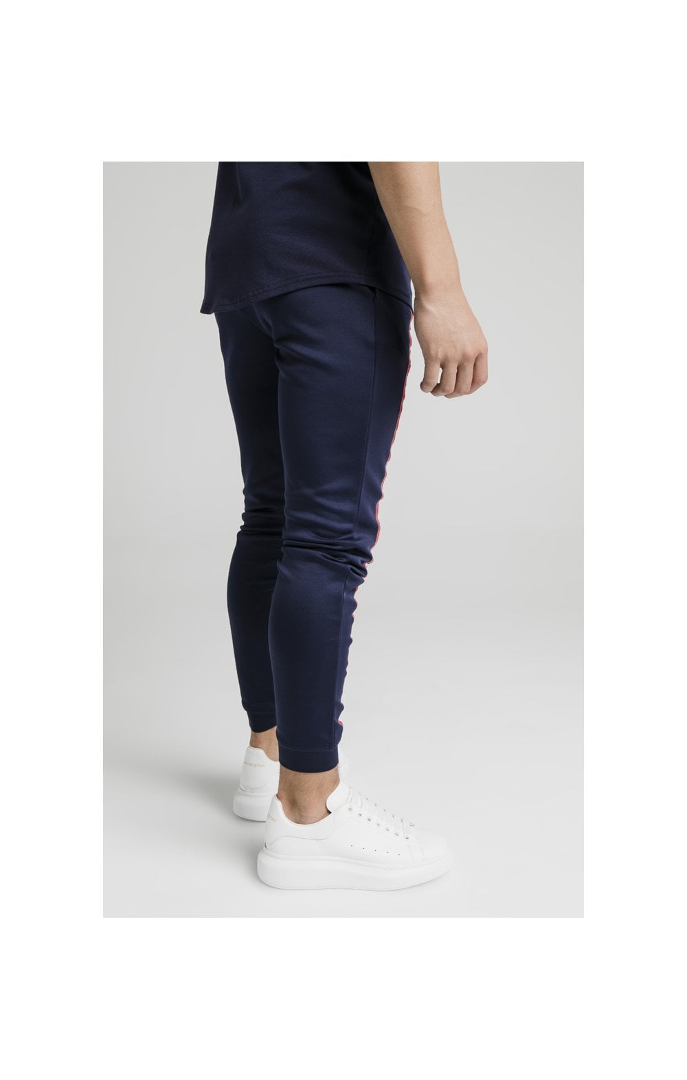 Load image into Gallery viewer, Illusive London Side Tape Joggers - Navy (4)