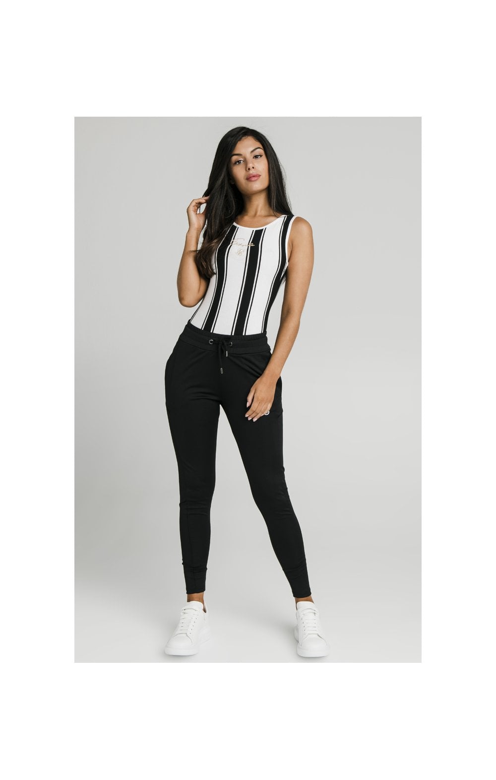 SikSilk Athena Stripe Bodysuit - Black & White (3)