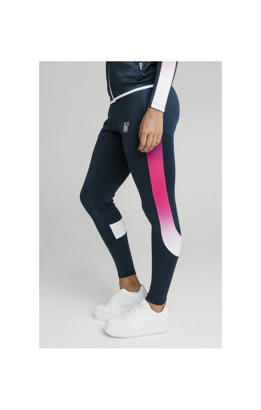 SikSilk Fade Stripe Athlete Track Pants - Navy