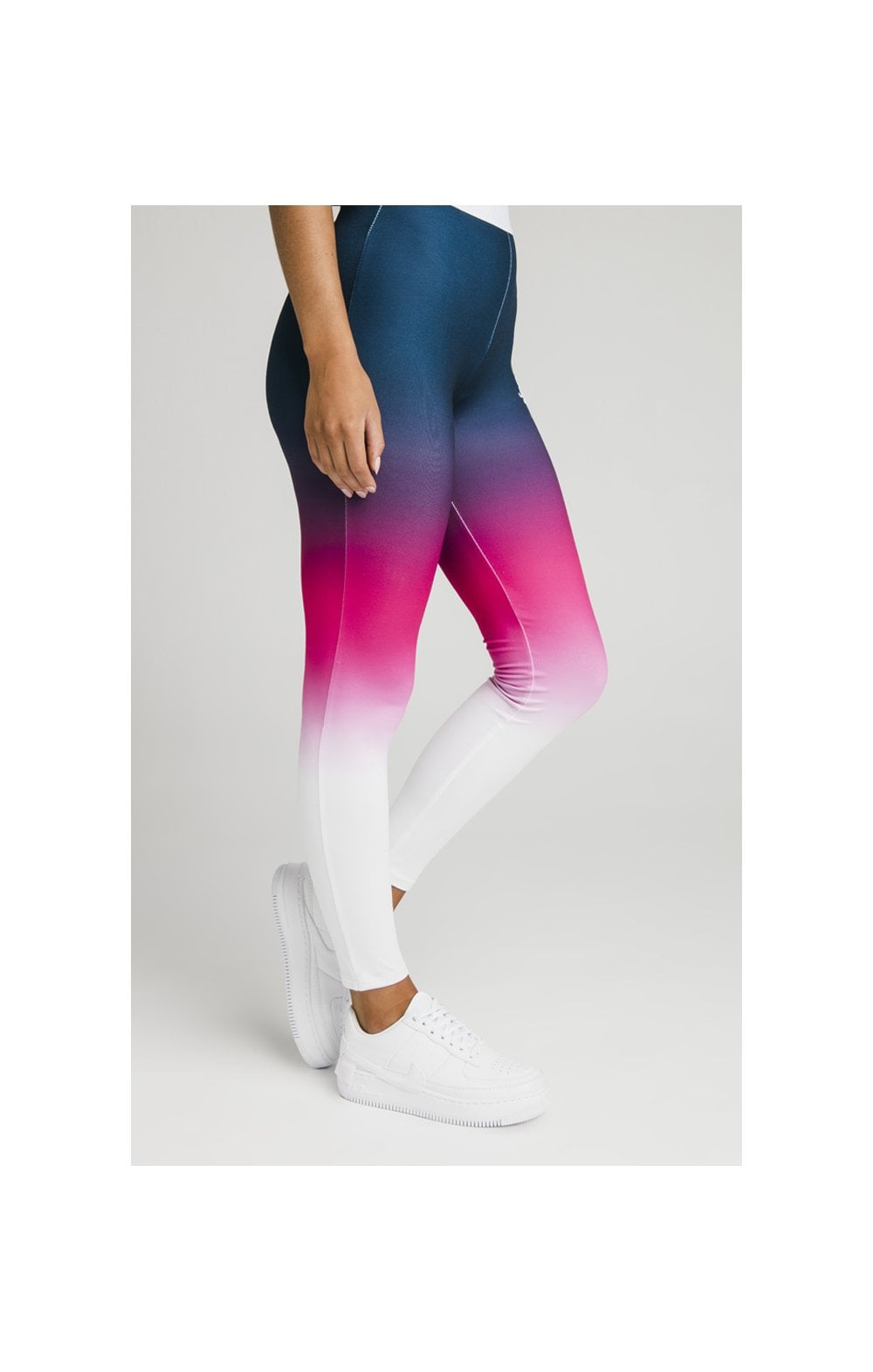 SikSilk Fade Tape Leggings - Navy,Pink & White (1)