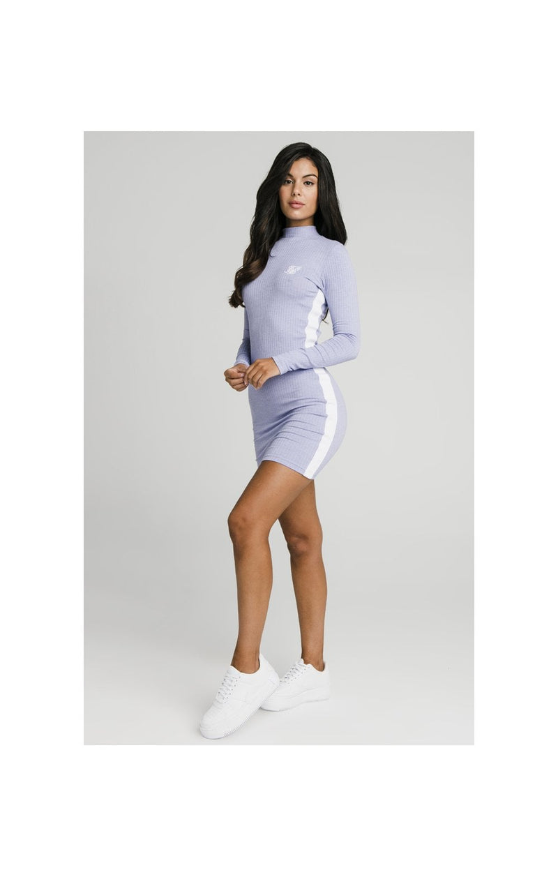 SikSilk Violet Rib Bodycon Dress - Violet