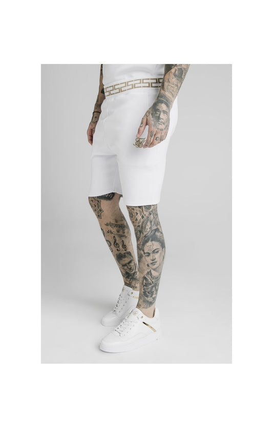 SikSilk Chain Rib Relaxed Shorts - White