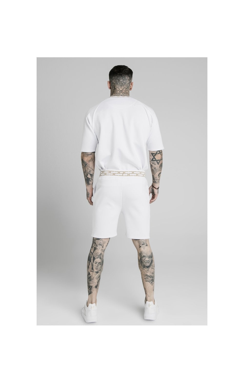 SikSilk Chain Rib Relaxed Shorts - White (5)