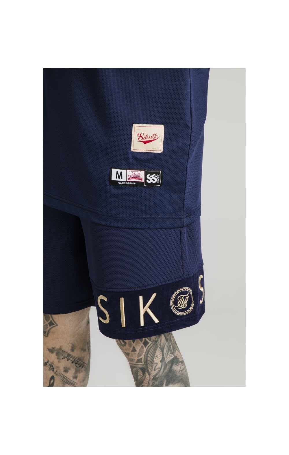 Load image into Gallery viewer, SikSilk Eyelet Panel Relaxed Fit Shorts - Navy Eclipse