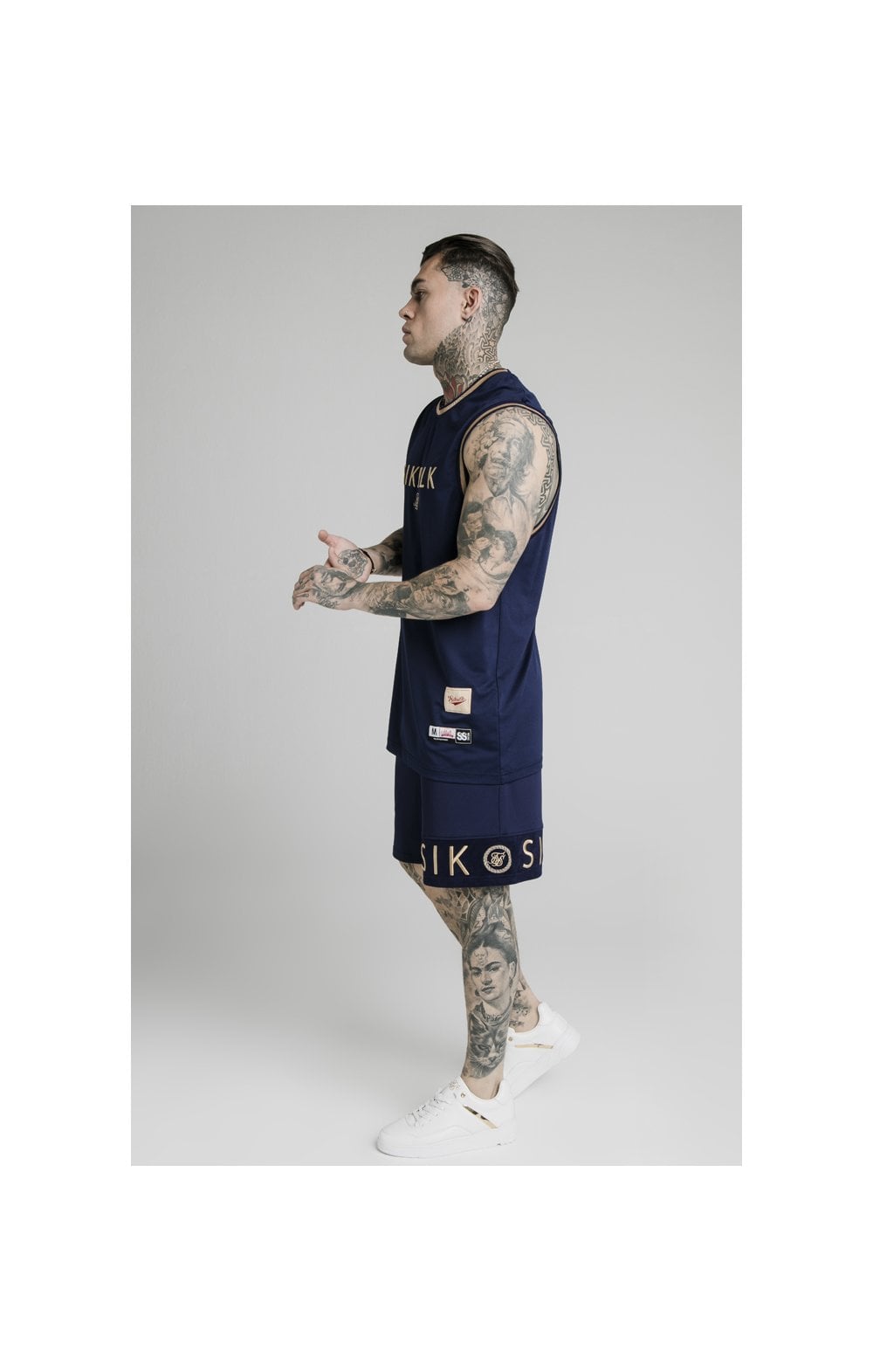 Load image into Gallery viewer, SikSilk Eyelet Panel Relaxed Fit Shorts - Navy Eclipse (7)