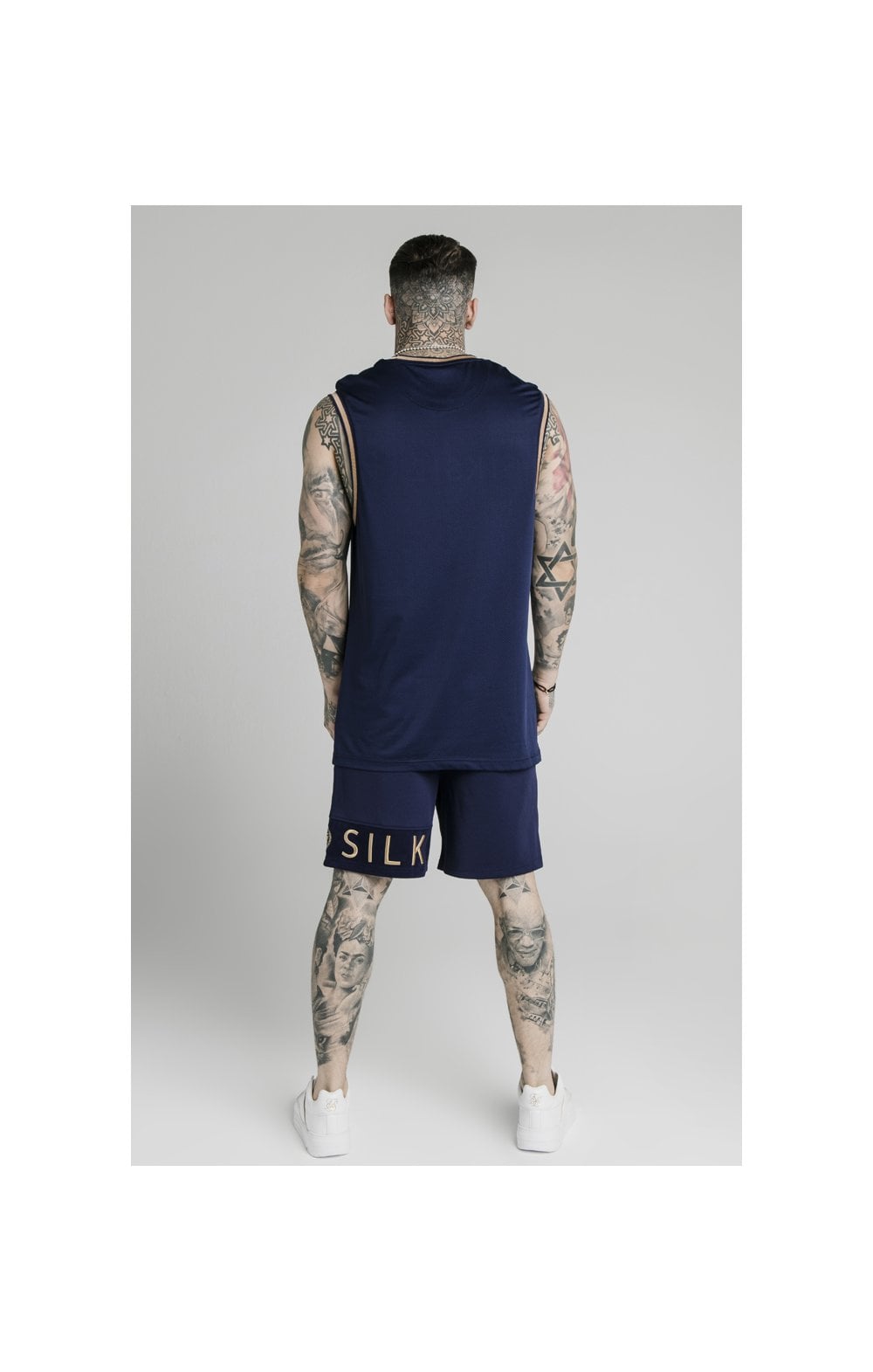 Load image into Gallery viewer, SikSilk Eyelet Panel Relaxed Fit Shorts - Navy Eclipse (8)