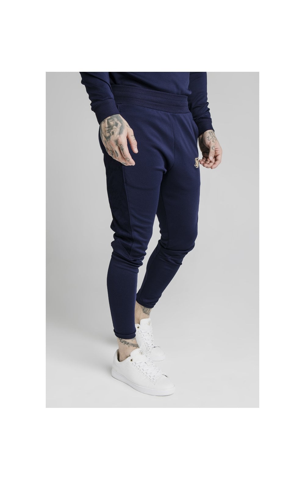 SikSilk Fitted Panel Cuff Pants - Navy Eclipse (2)