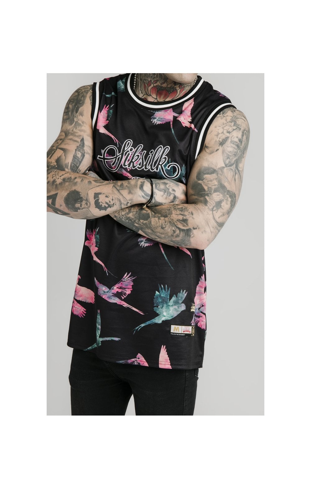 SikSilk Basketball Vest - Black,Teal & Pink (1)