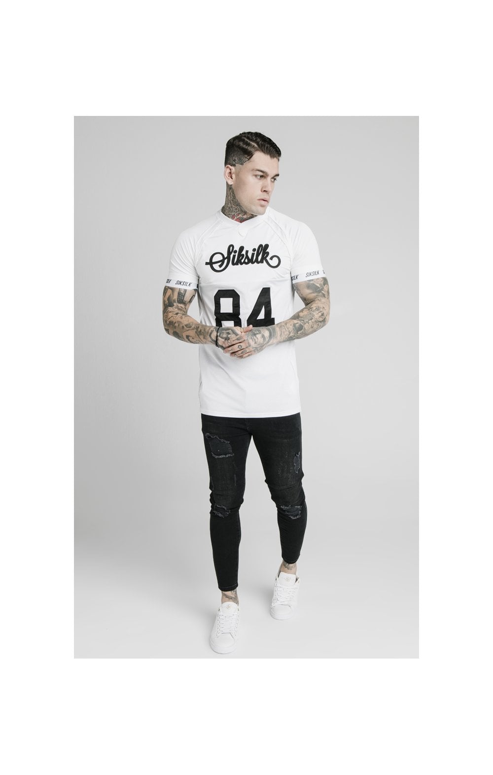 SikSilk Stretch Tee - White (2)