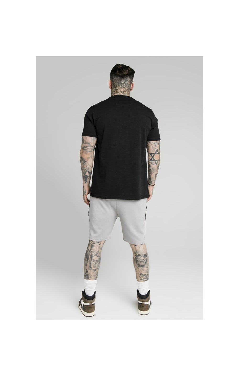 SikSilk Piped Poly Shorts - Grey Marl (6)