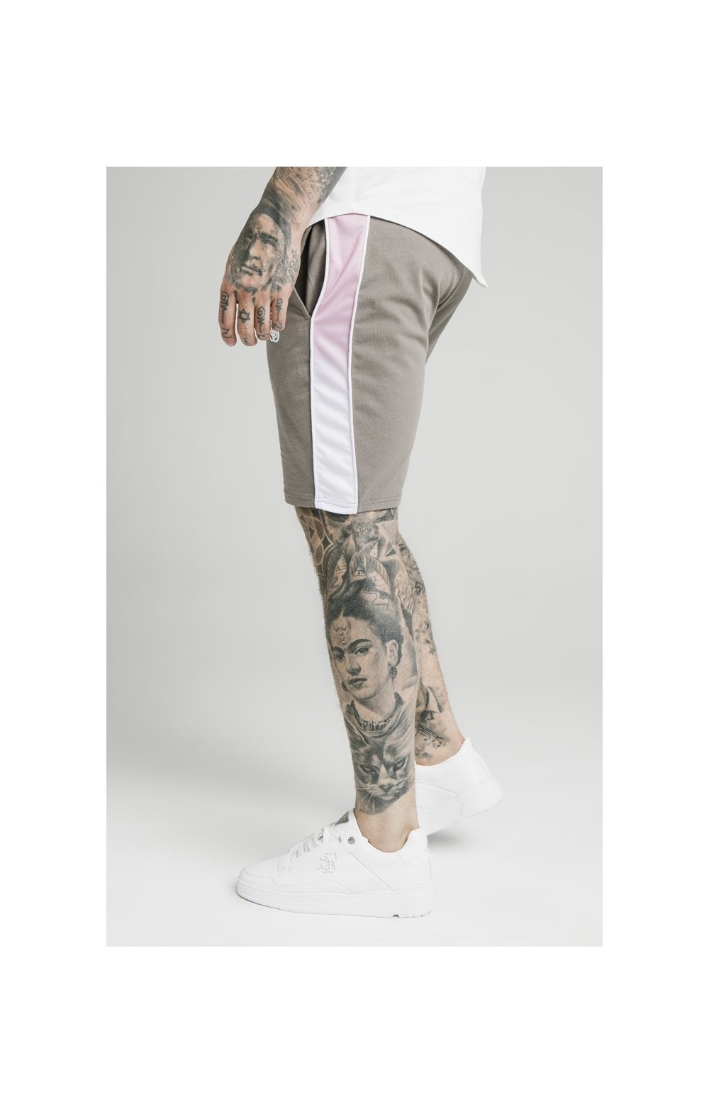 SikSilk Fade Panel Shorts – Grey,White & Pink (1)