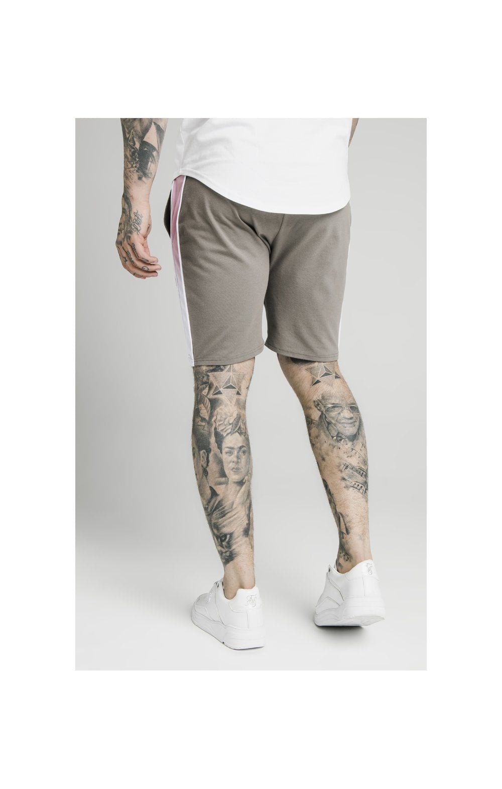 SikSilk Fade Panel Shorts – Grey,White & Pink (2)