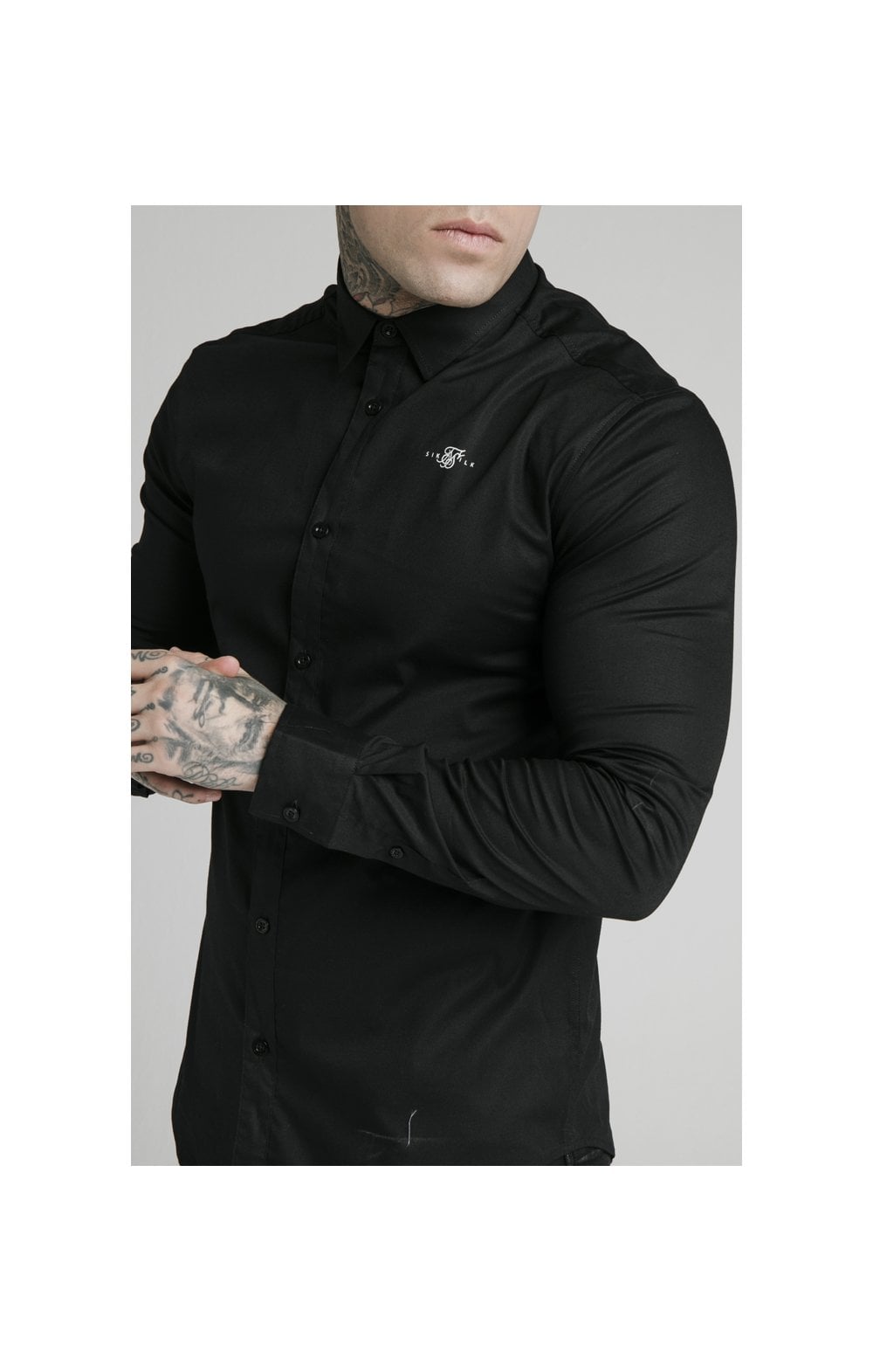 Black Long Sleeve Standard Collar Shirt (1)