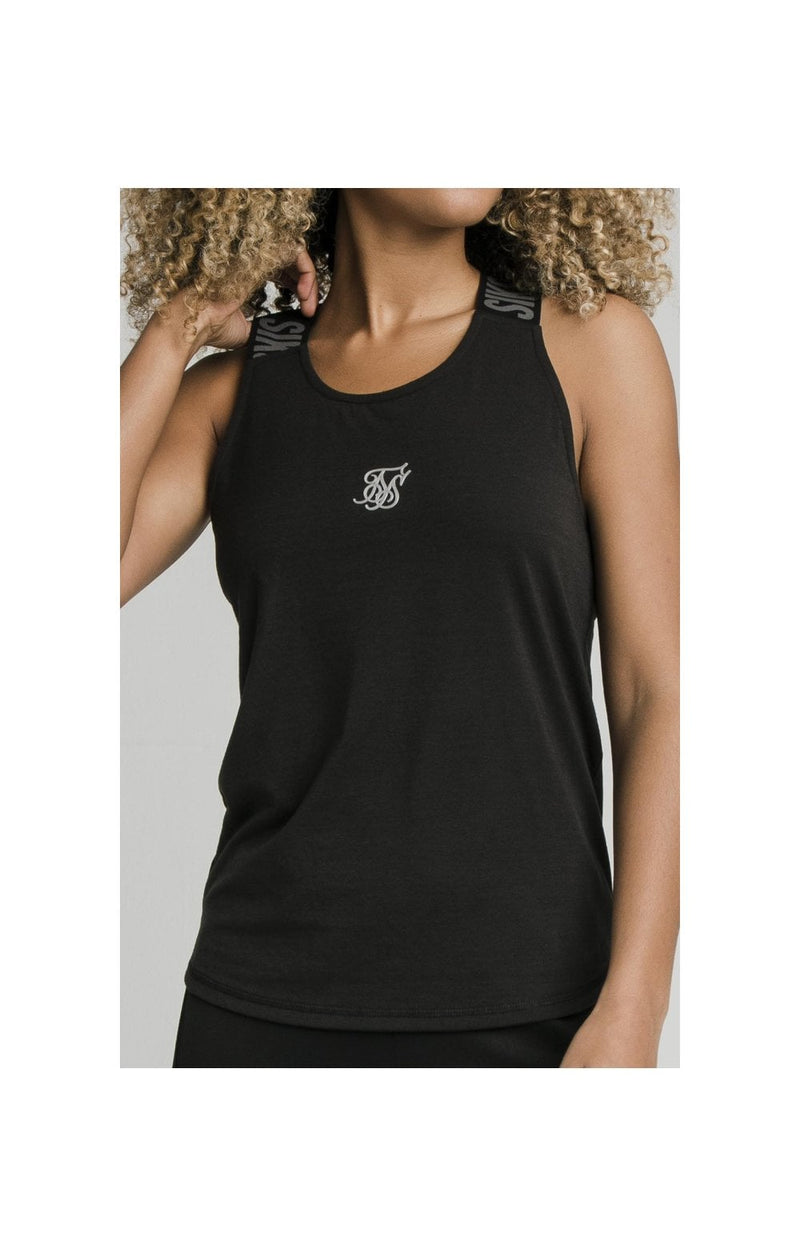 SikSilk Tape Strap Gym Tee - Black