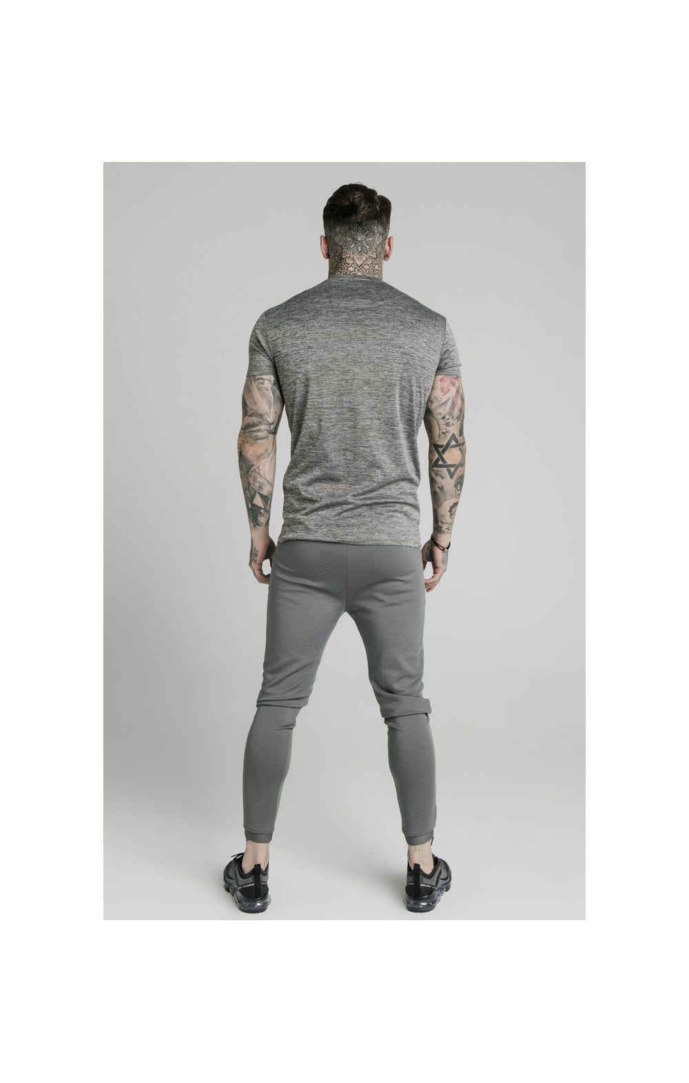 SikSilk Active Straight Hem Gym Tee - Grey Marl (4)