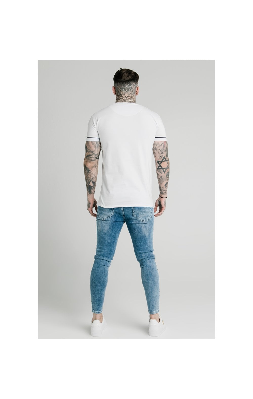 Load image into Gallery viewer, SikSilk S/S High Collar Tee - White (5)