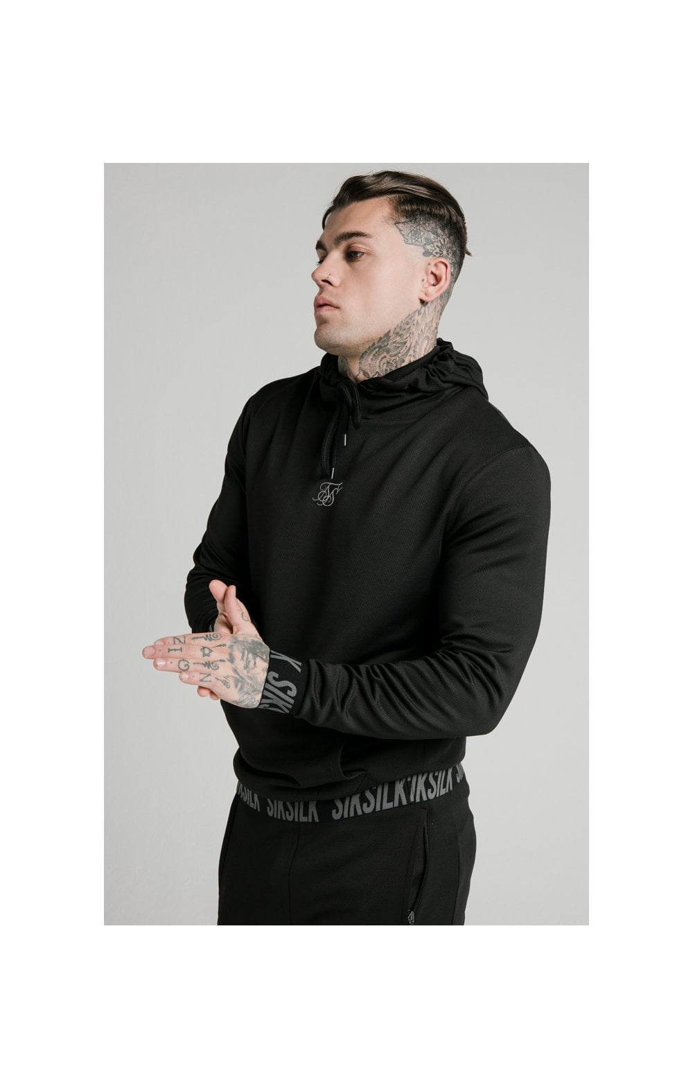 SikSilk Active Muscle Fit Overhead Hoodie Black SikSilk IE