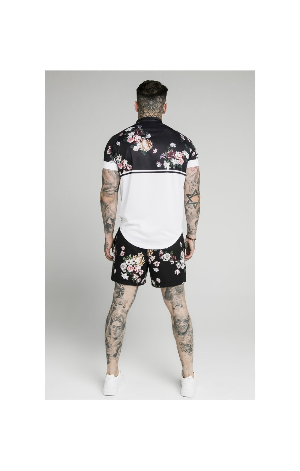 SikSilk Floral Swim Shorts – Black (4)