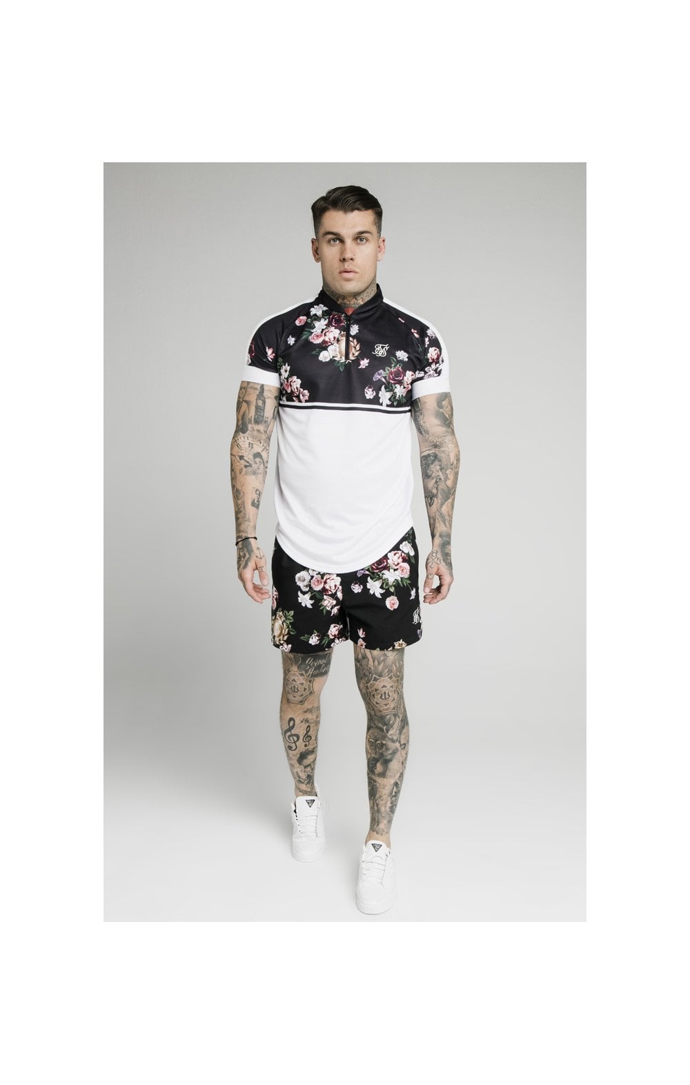 SikSilk Floral Swim Shorts – Black (5)