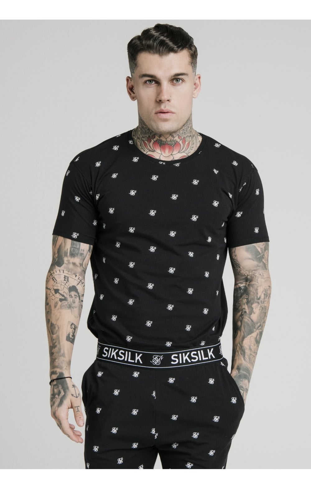 SikSilk Logo Jersey Shorts - Black (2)