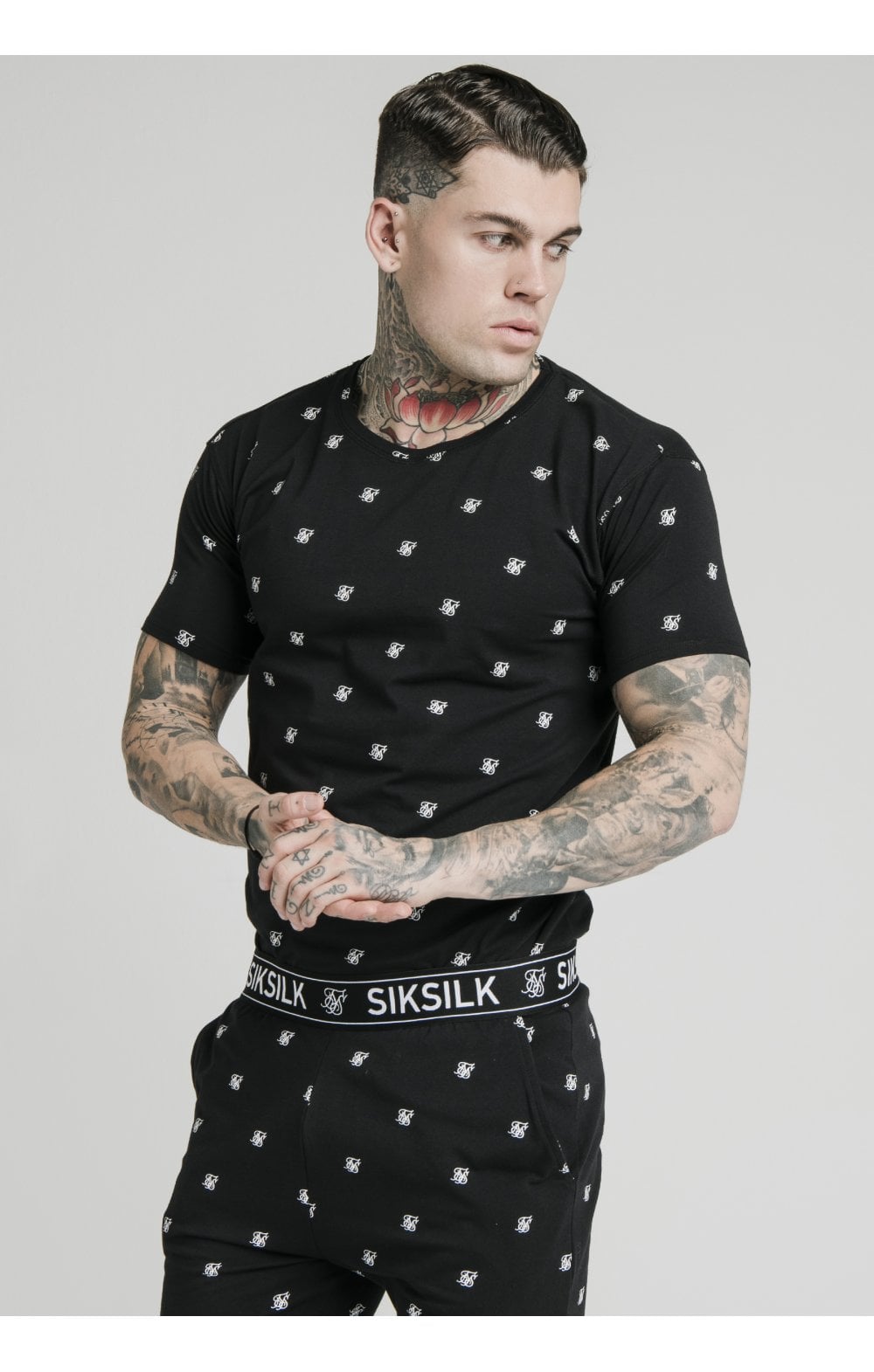 SikSilk Logo Jersey Shorts - Black (3)