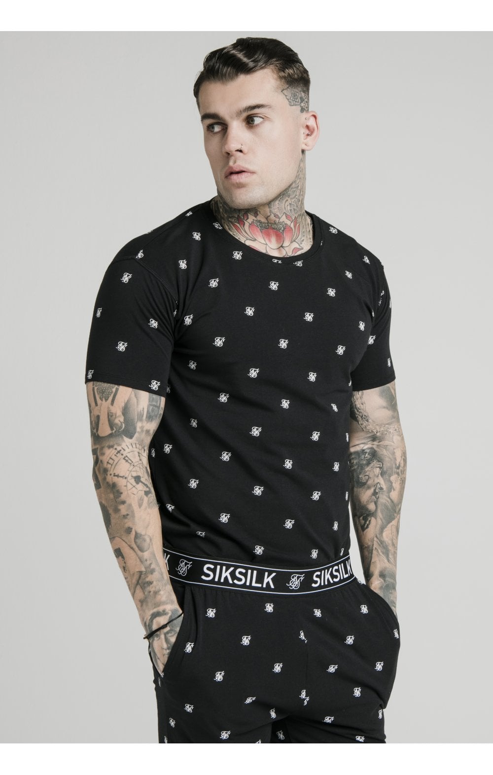 SikSilk Logo Jersey Shorts - Black (4)