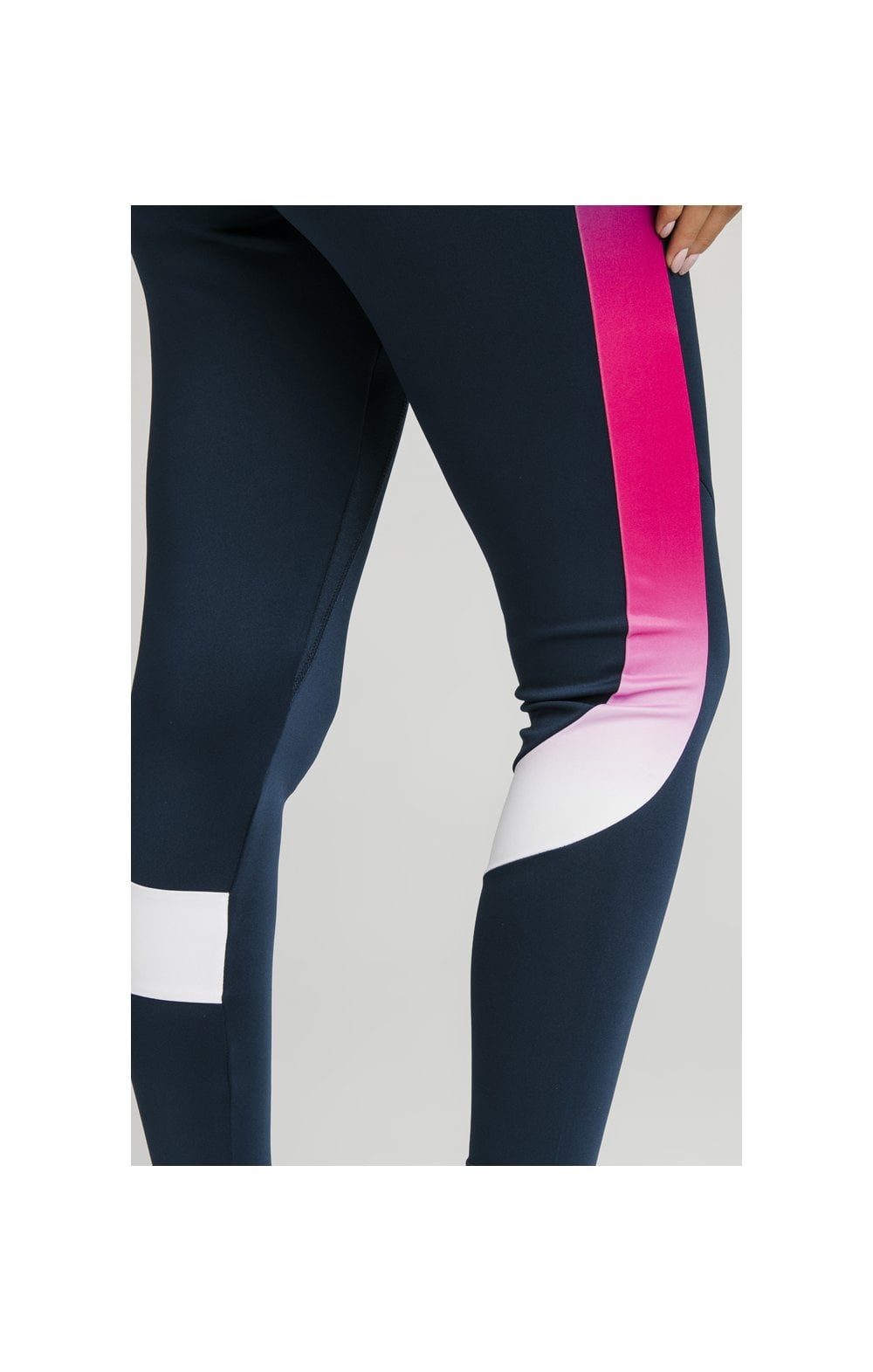 SikSilk Fade Stripe Athlete Track Pants - Navy (1)