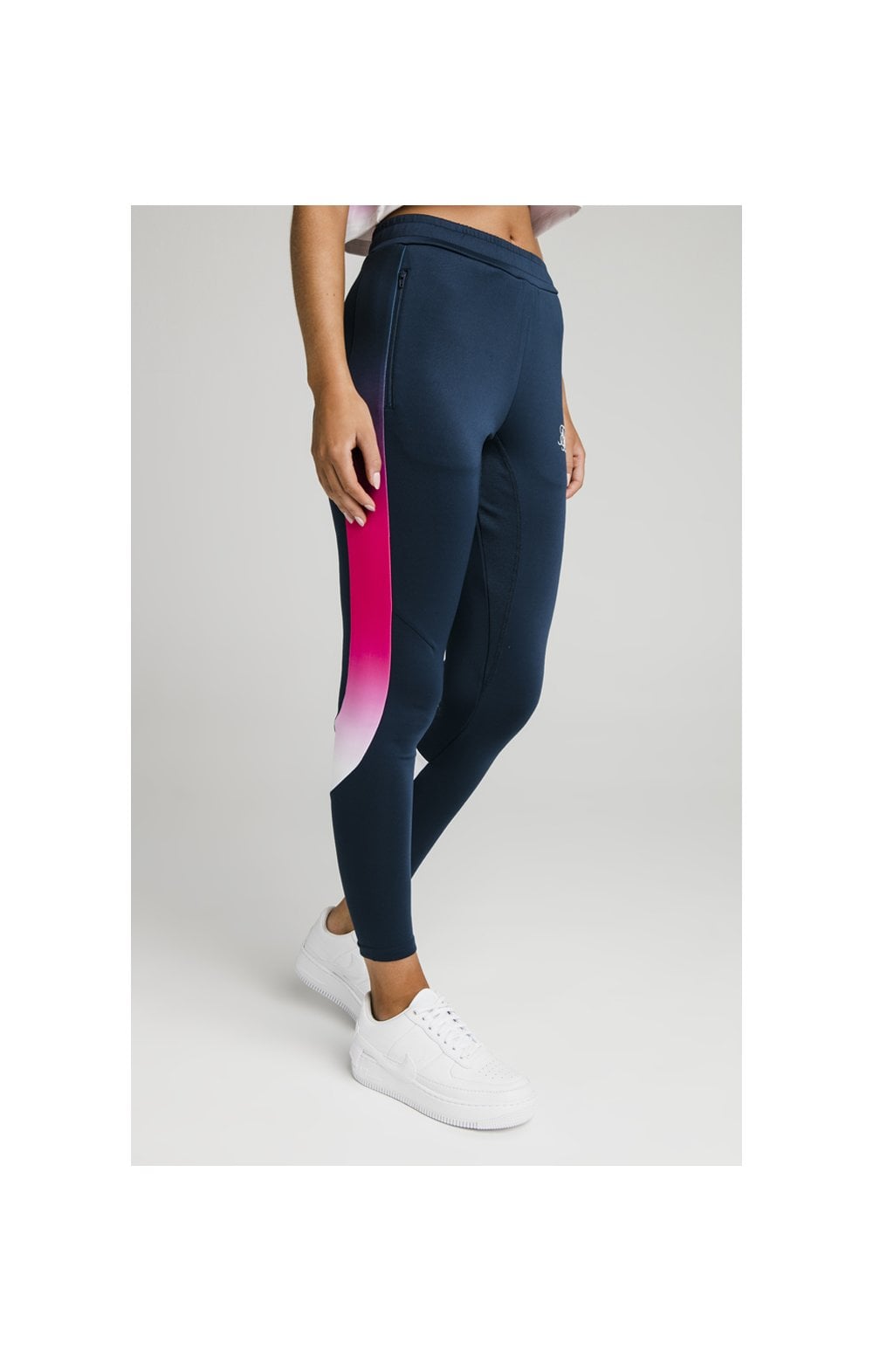 Load image into Gallery viewer, SikSilk Fade Stripe Athlete Track Pants - Navy (4)