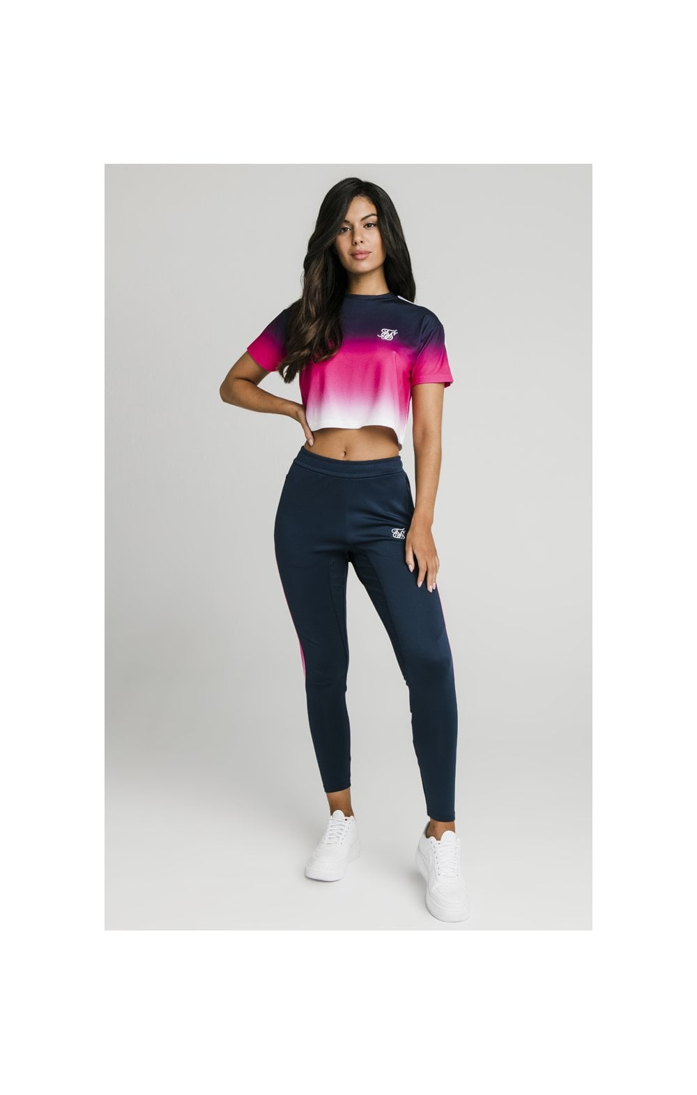 Load image into Gallery viewer, SikSilk Fade Stripe Athlete Track Pants - Navy (5)