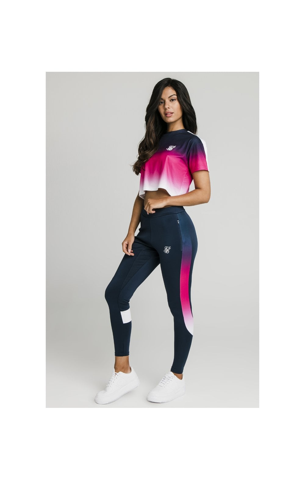 Load image into Gallery viewer, SikSilk Fade Stripe Athlete Track Pants - Navy (6)