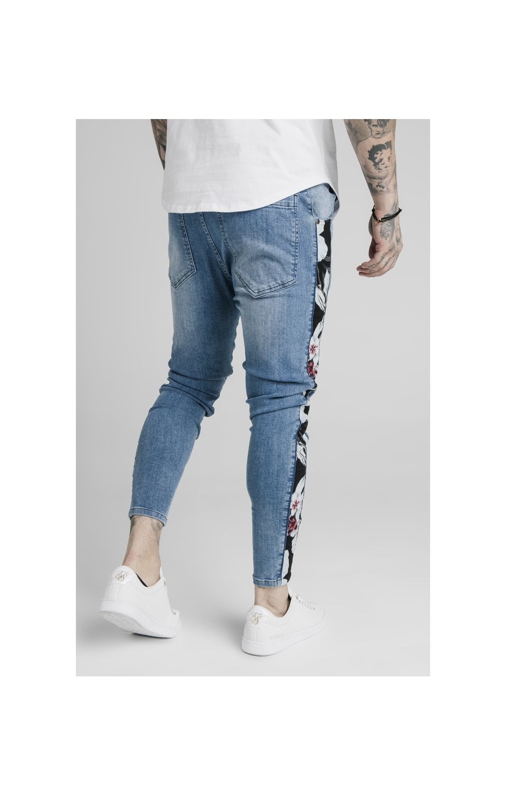 SikSilk Drop Crotch Side Panel Jeans - Midstone (3)