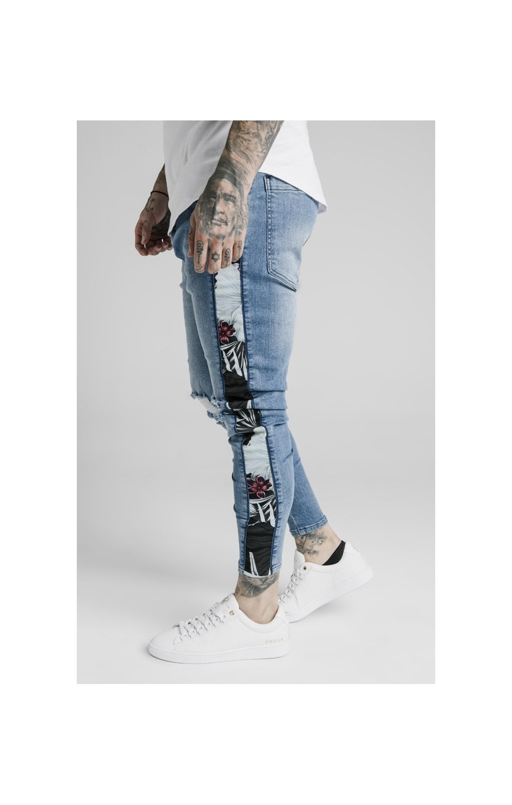 SikSilk Drop Crotch Side Panel Jeans - Midstone (5)