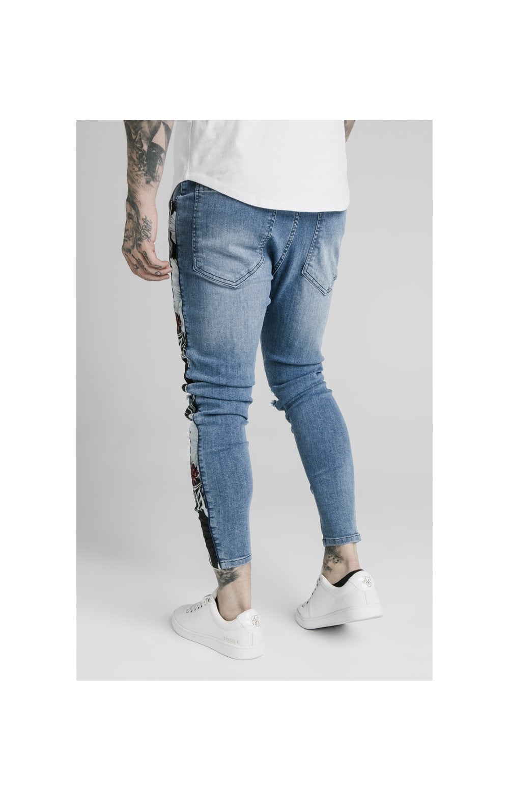 SikSilk Drop Crotch Side Panel Jeans - Midstone (7)