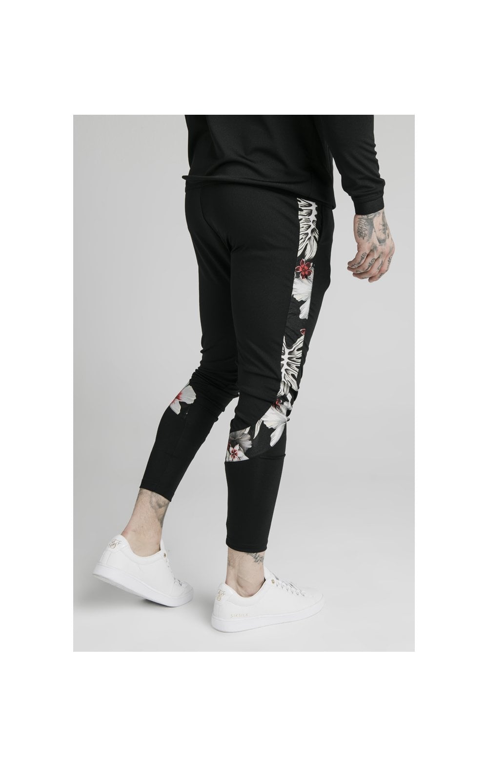 SikSilk Scope Floral Panel Track Pants - Black (3)