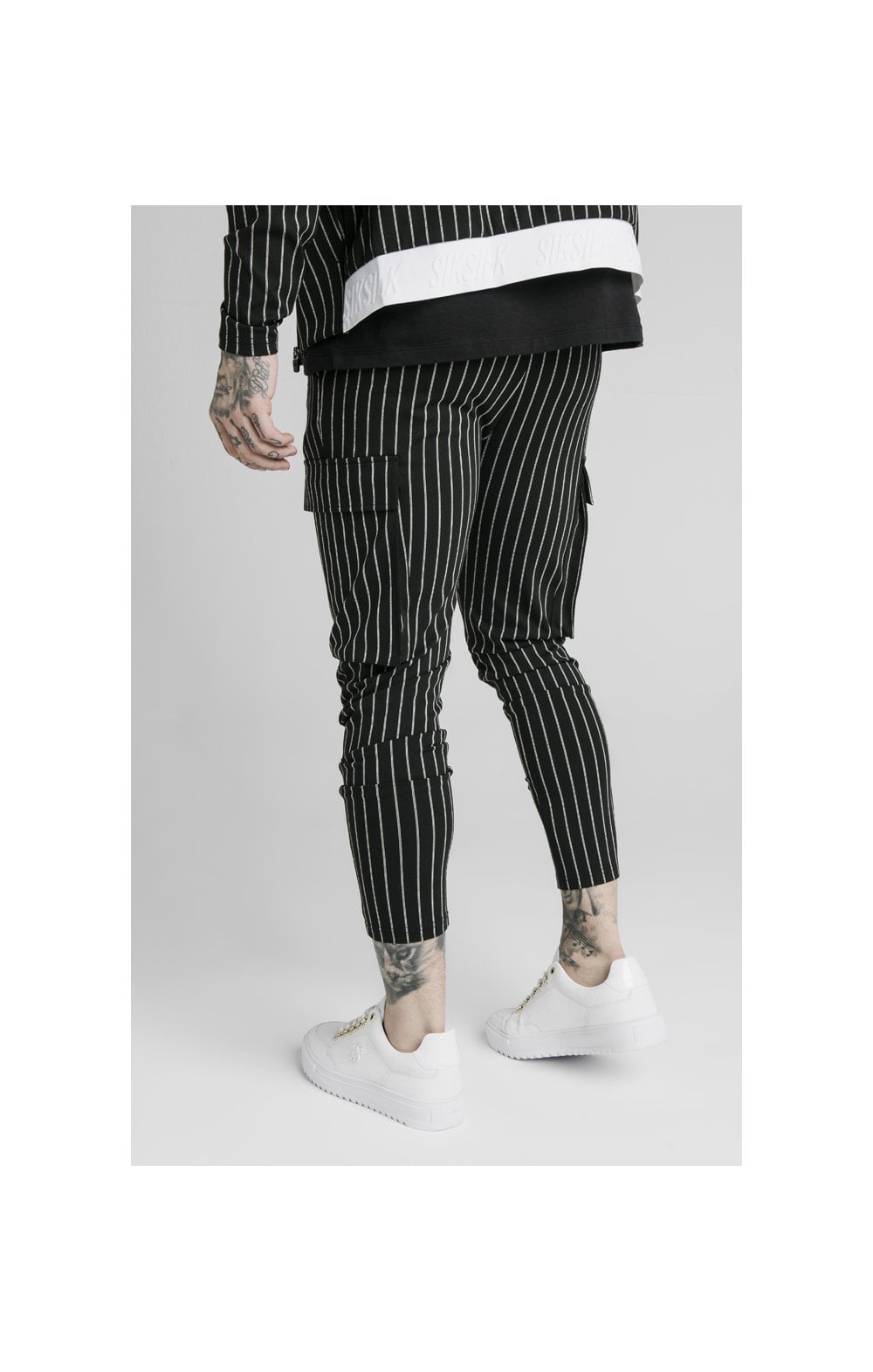 Siksilk pinstripe best sale logo joggers