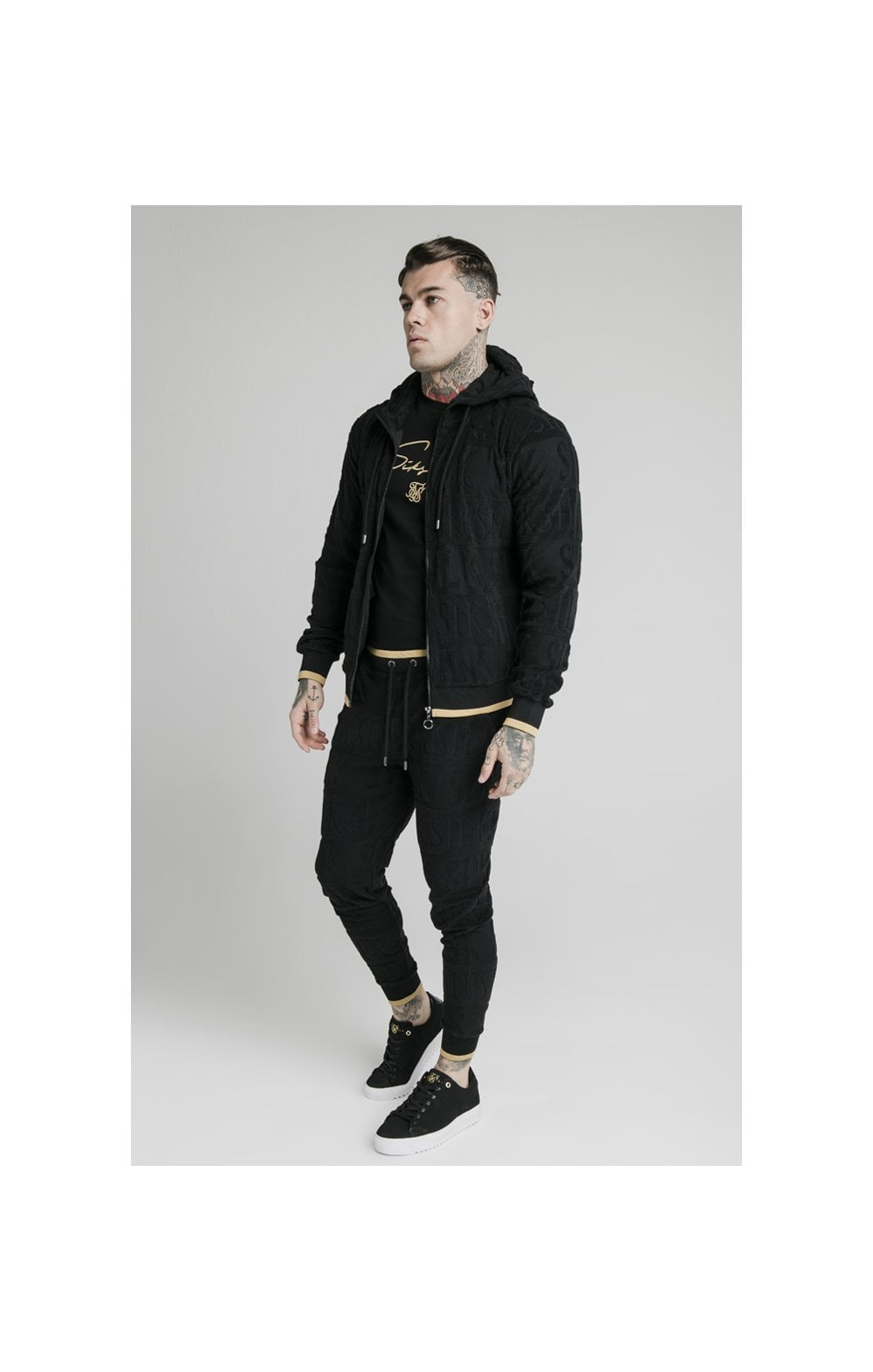 SikSilk Inverse Zip Through Hoodie - Black (3)