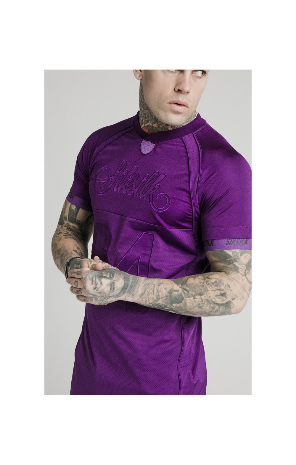 SikSilk Stretch Tee - Purple (1)