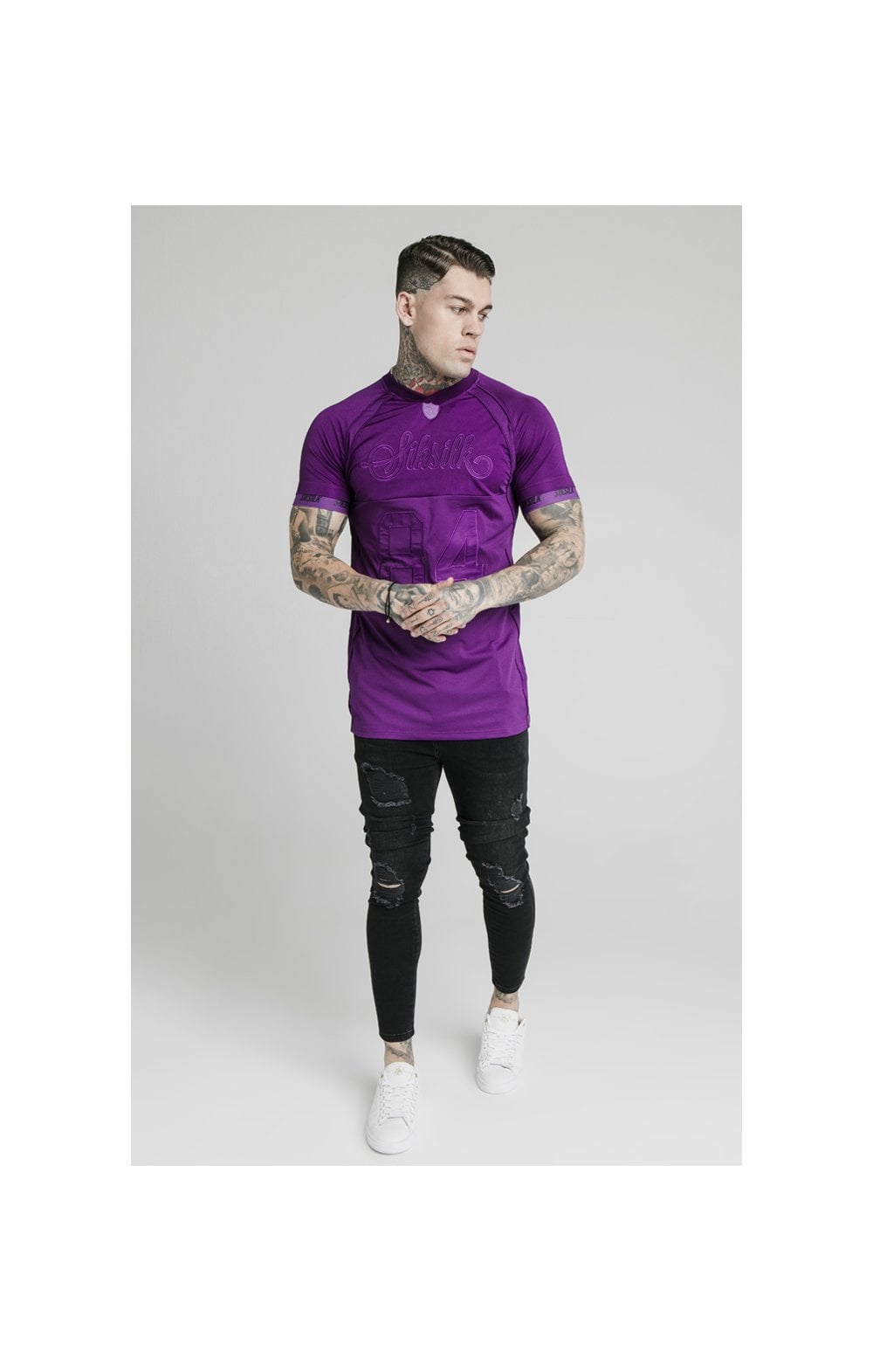 SikSilk Stretch Tee - Purple (2)