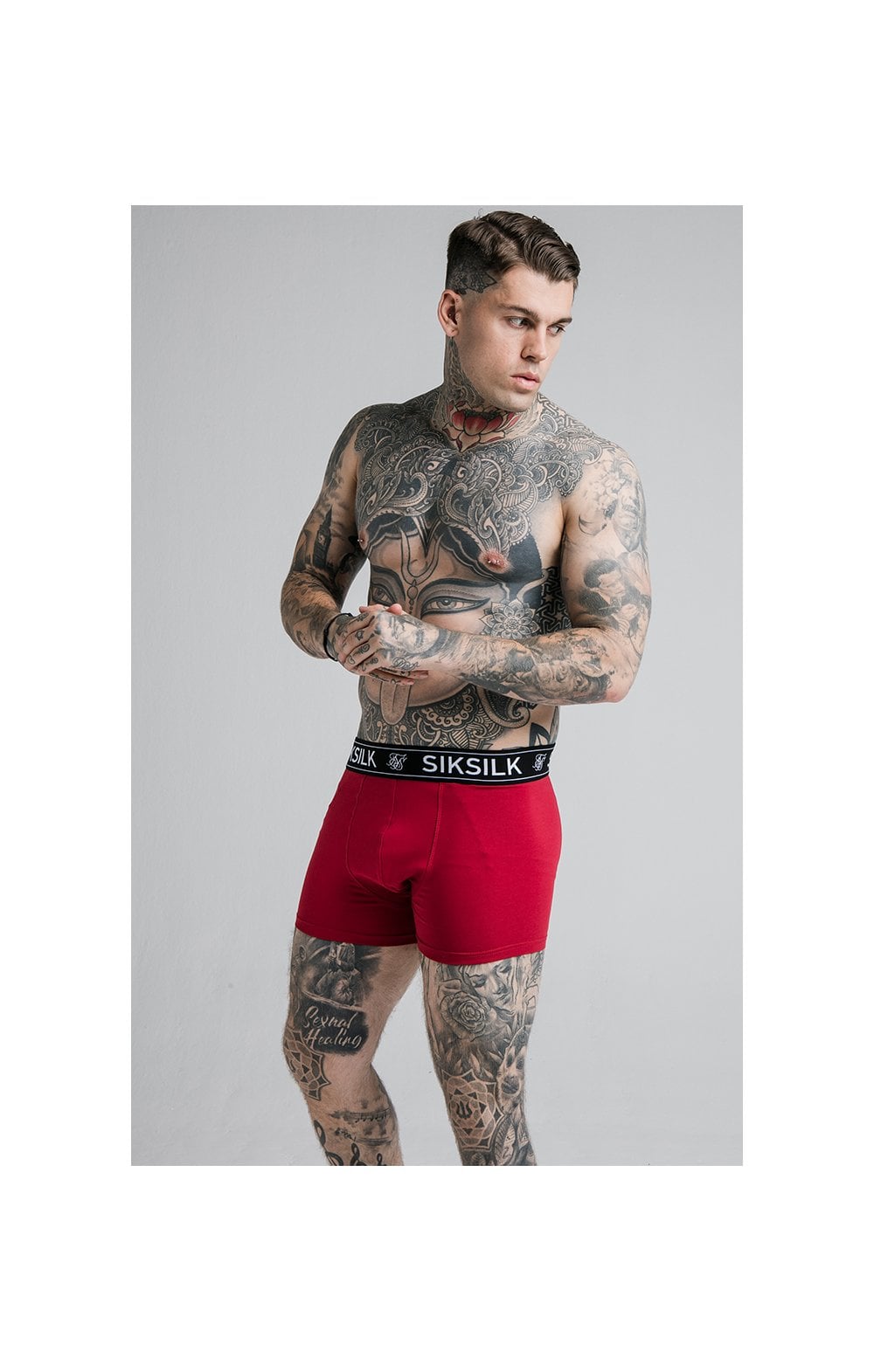 SikSilk Boxer Shorts (2 Pack)  - Red & Navy (3)
