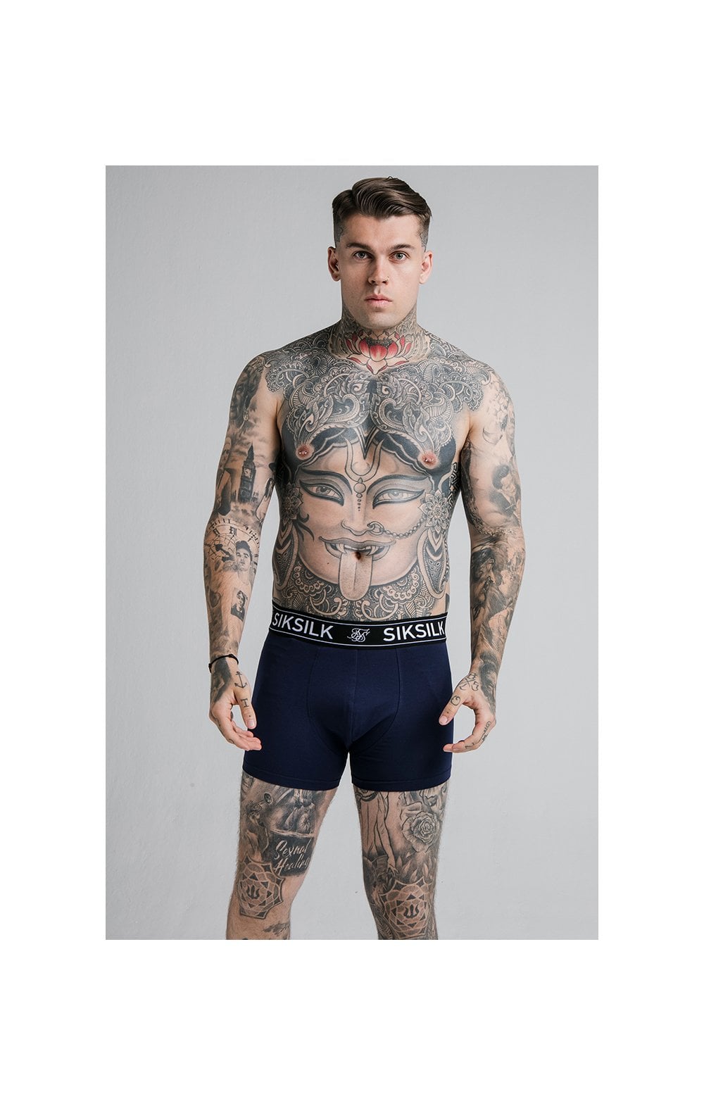 SikSilk Boxer Shorts (2 Pack)  - Red & Navy (2)