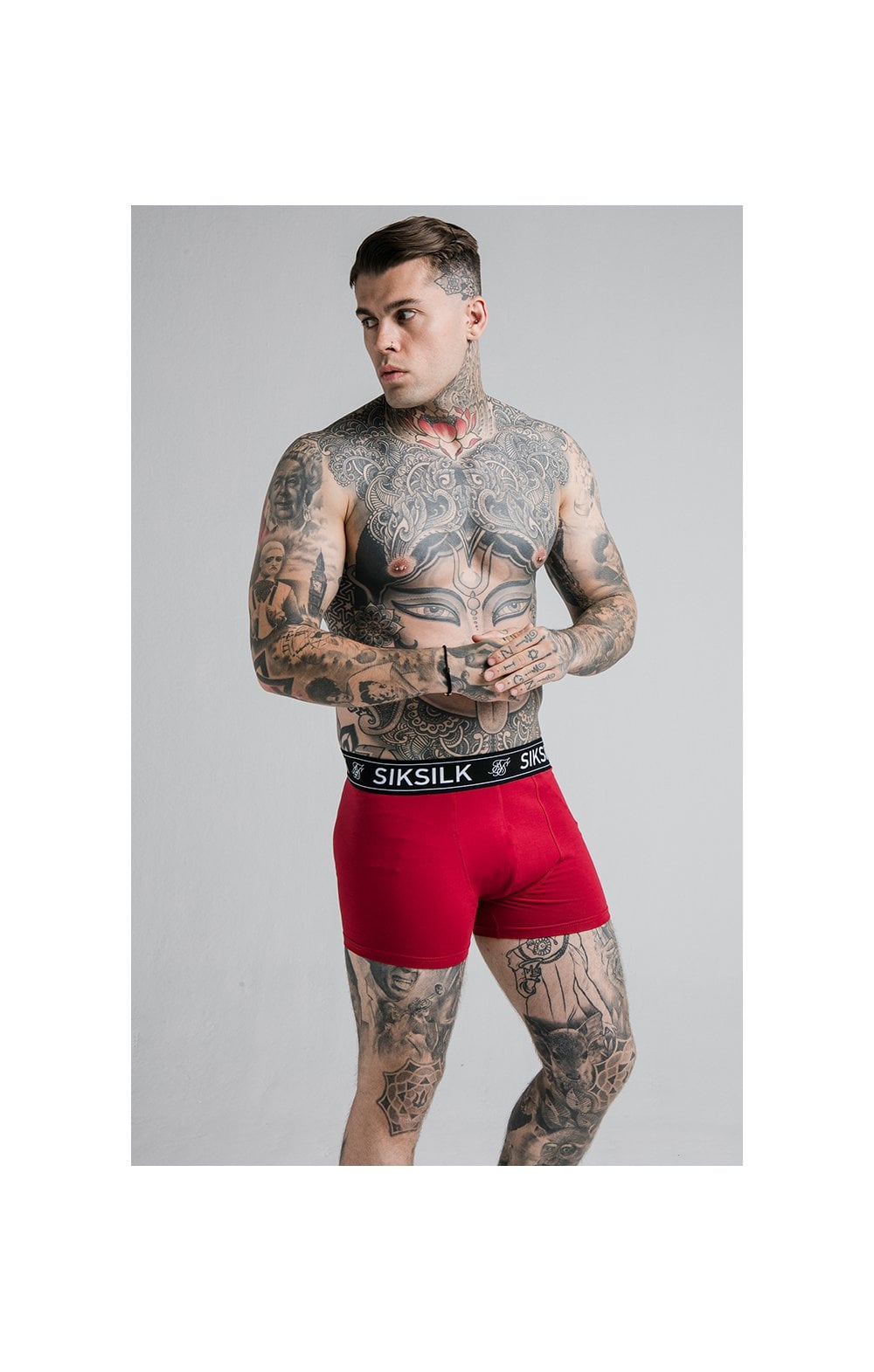 SikSilk Boxer Shorts (2 Pack)  - Red & Navy (1)