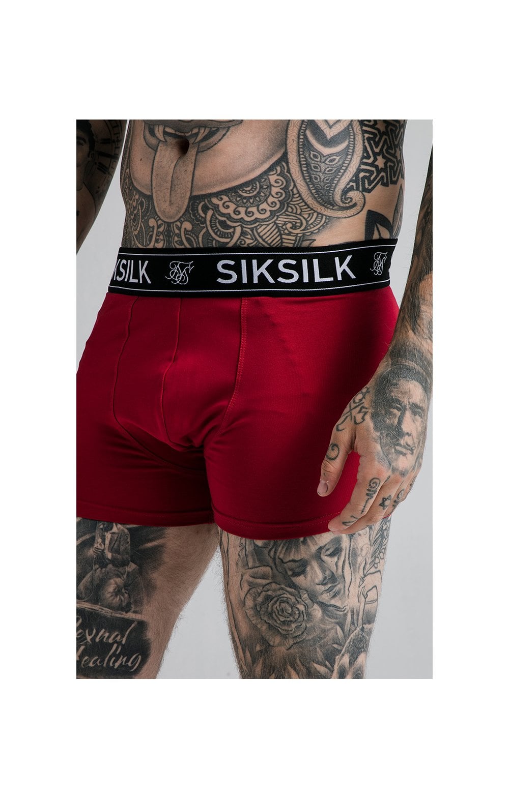 SikSilk Boxer Shorts (2 Pack)  - Red & Navy (5)