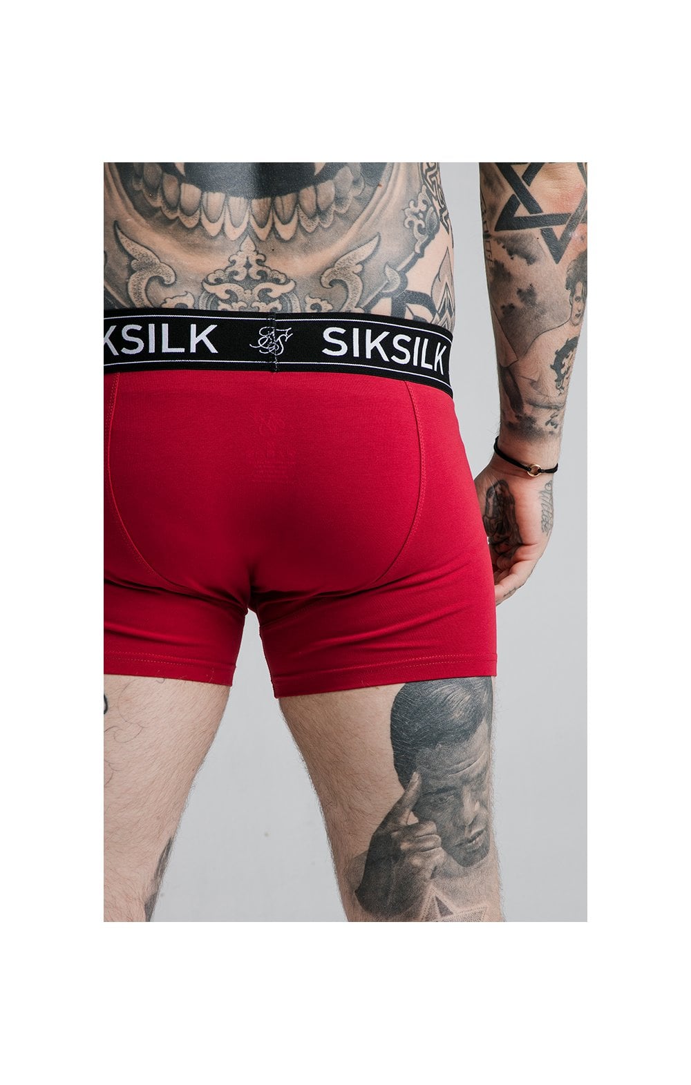 SikSilk Boxer Shorts (2 Pack)  - Red & Navy (6)