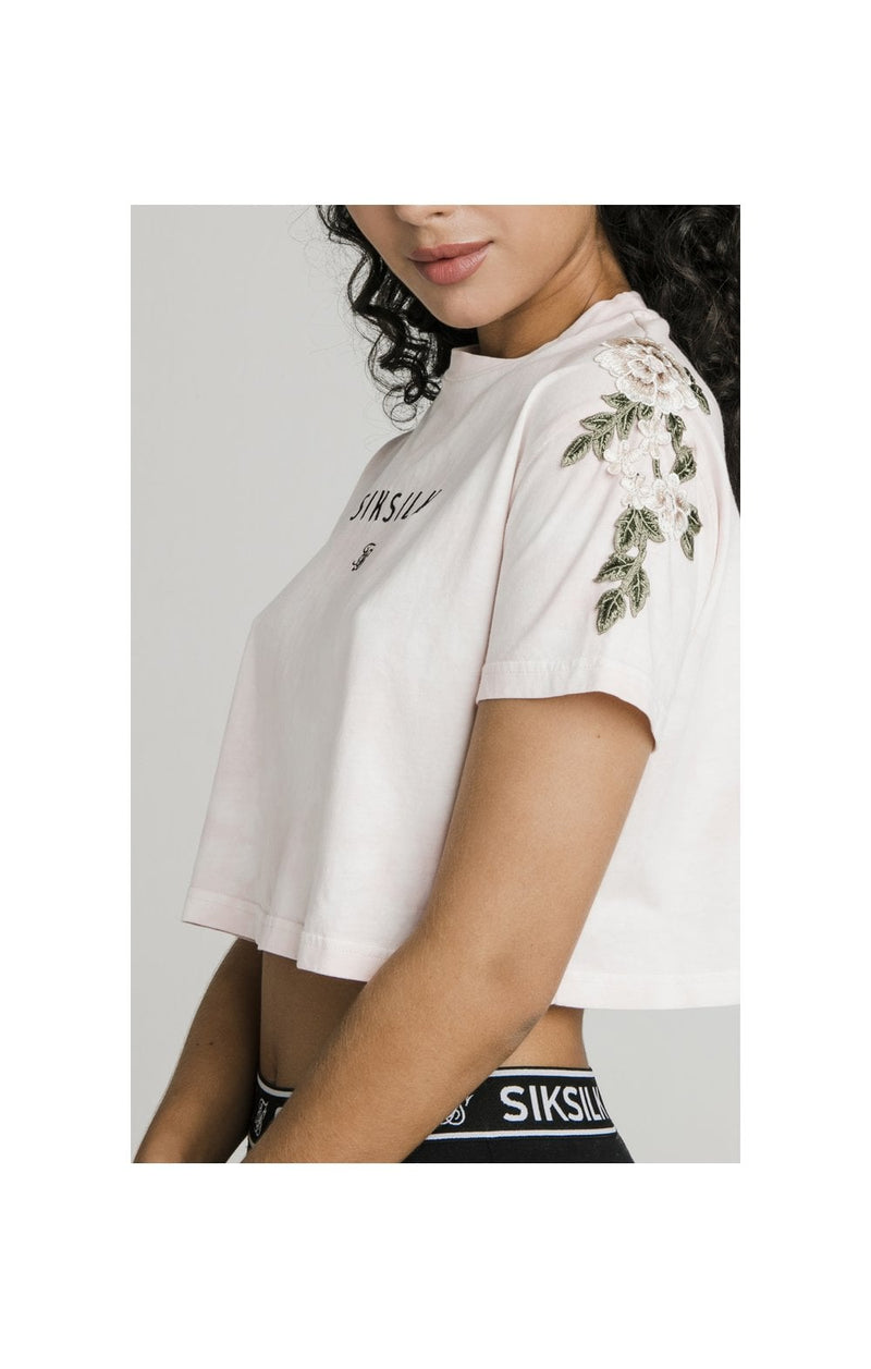 SikSilk Tye-Dye  Floral Crop Tee - Violet (1)