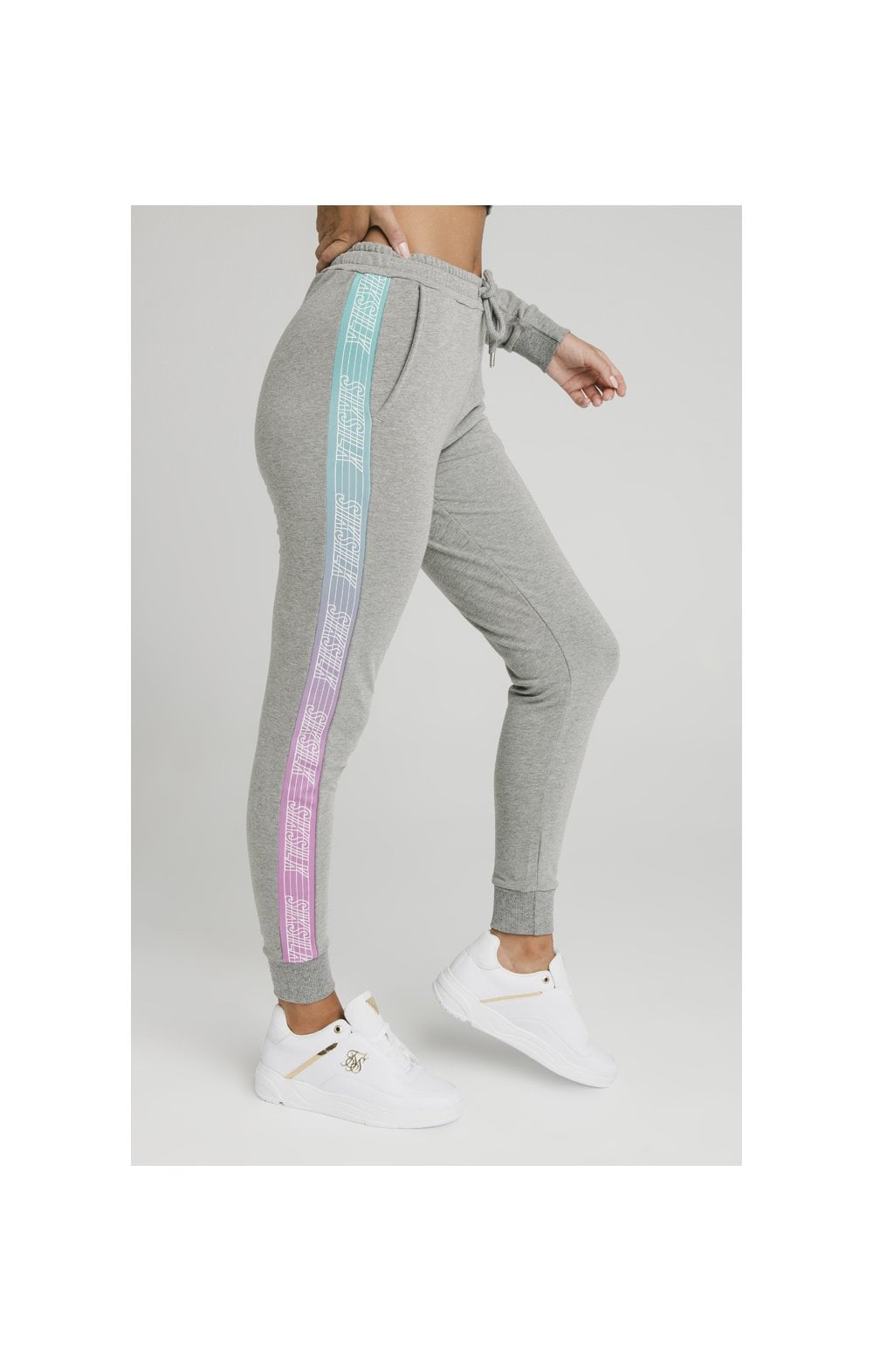 SikSilk Fade Runner Track Pants - Grey Marl