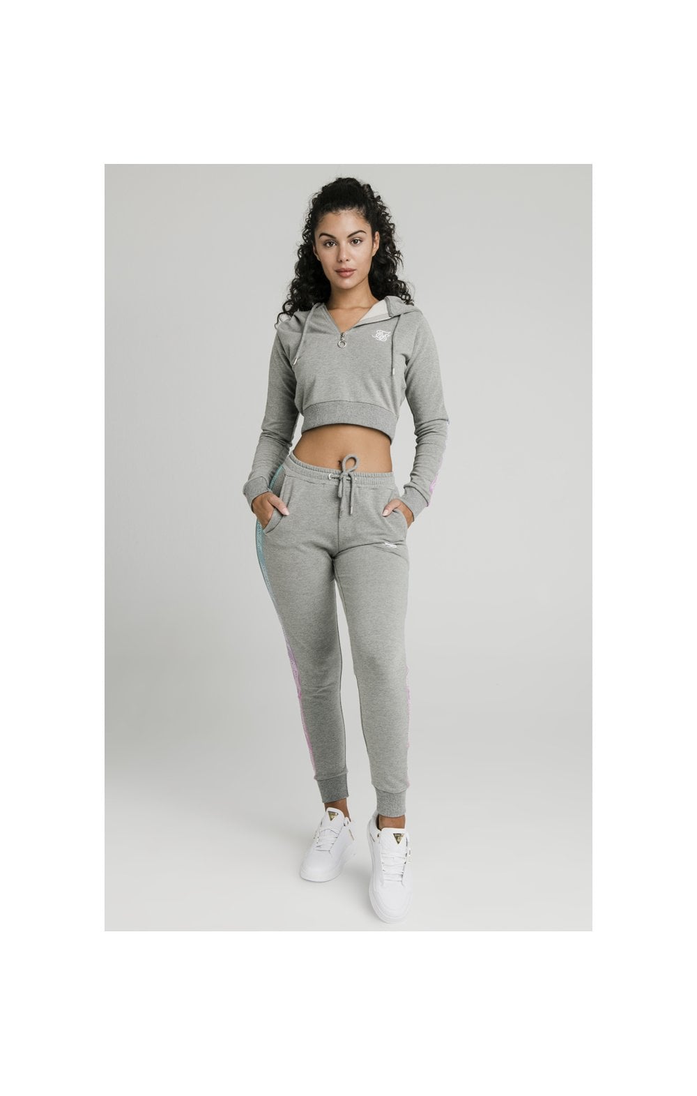 SikSilk Fade Runner Track Pants - Grey Marl (1)